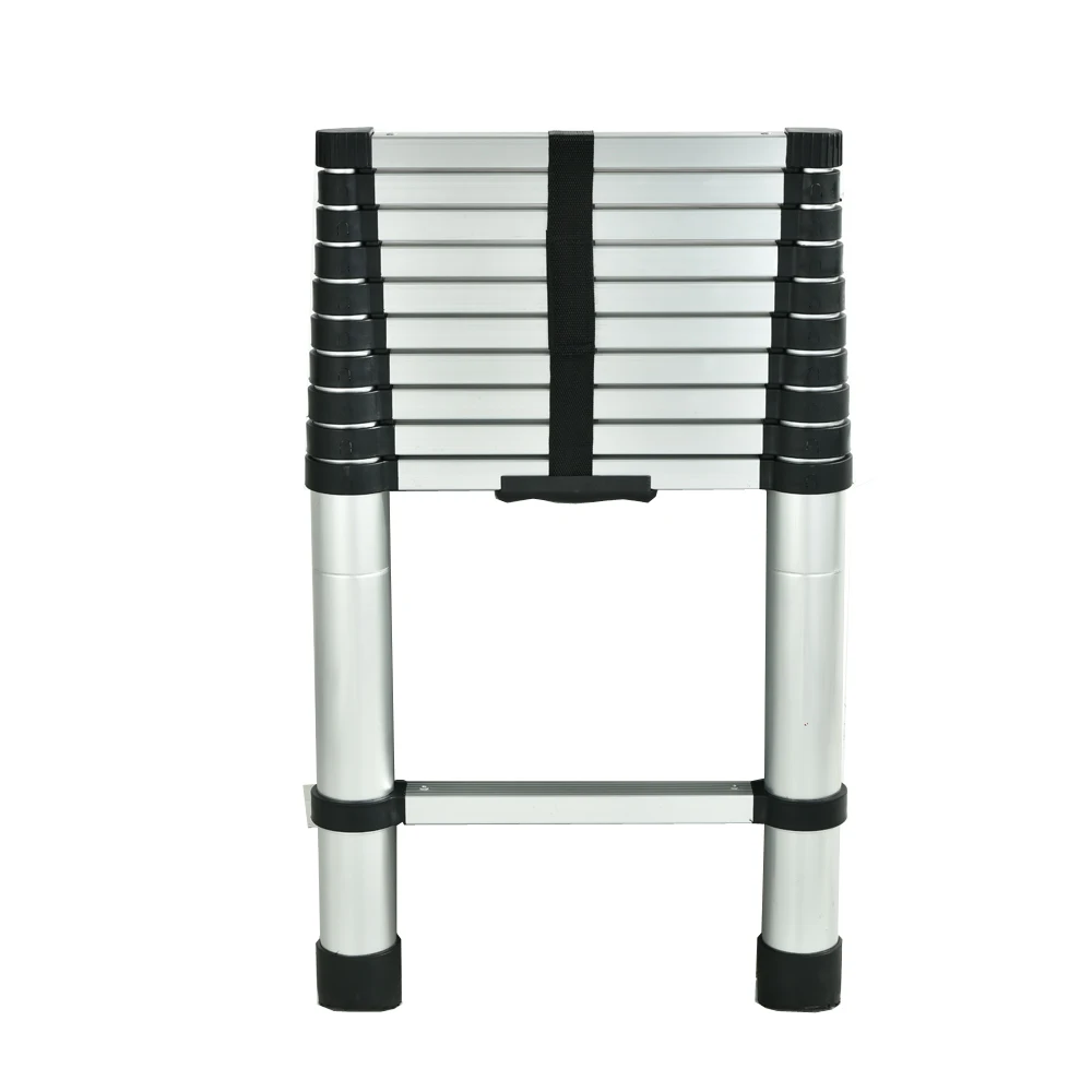 2.6-5mTelescopic Ladder Alumium, Multipurpose Loft Arttic Ladder, Easy to Transport, 150 Kg Capacity, EN131 Standard