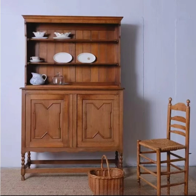 Twist high leg display sideboard, vintage ornaments, dishes storage,coffee cabinet, solid wood for home