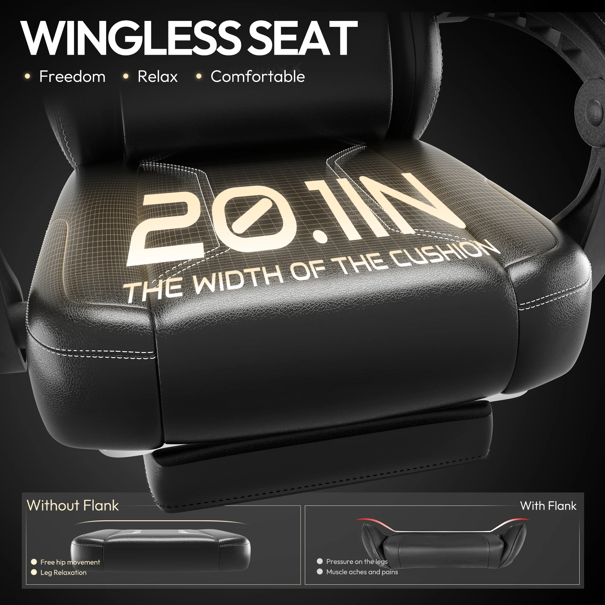 Dowinx Gaming Chair with Pocket Spring Cushion, Ergonomic Game Chair with Massage Lumbar Support and Footrest for Adults