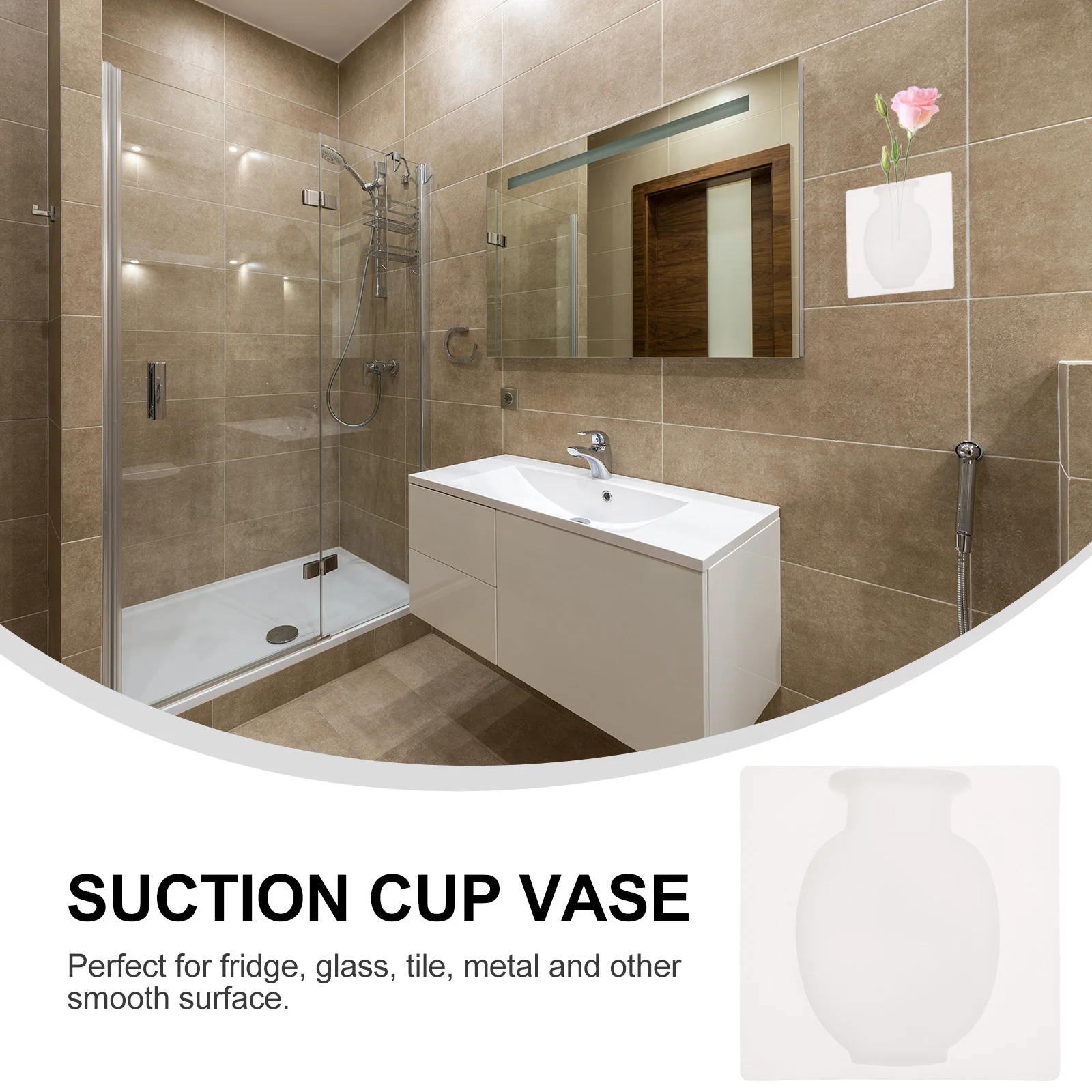 

2pcs Suction Cup Vase Premium Silicone Fridge Sticker Reusable Washable 1.5Kg Capacity For Home Decoration Fridge Vase Creative