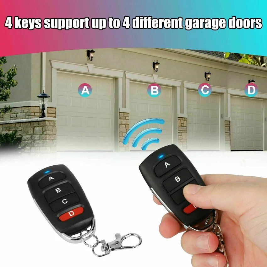 Universal Garage Door Remote Control 433 Mhz Duplicator Fixed Learning Code Clone Self-Copying Automation for Gates