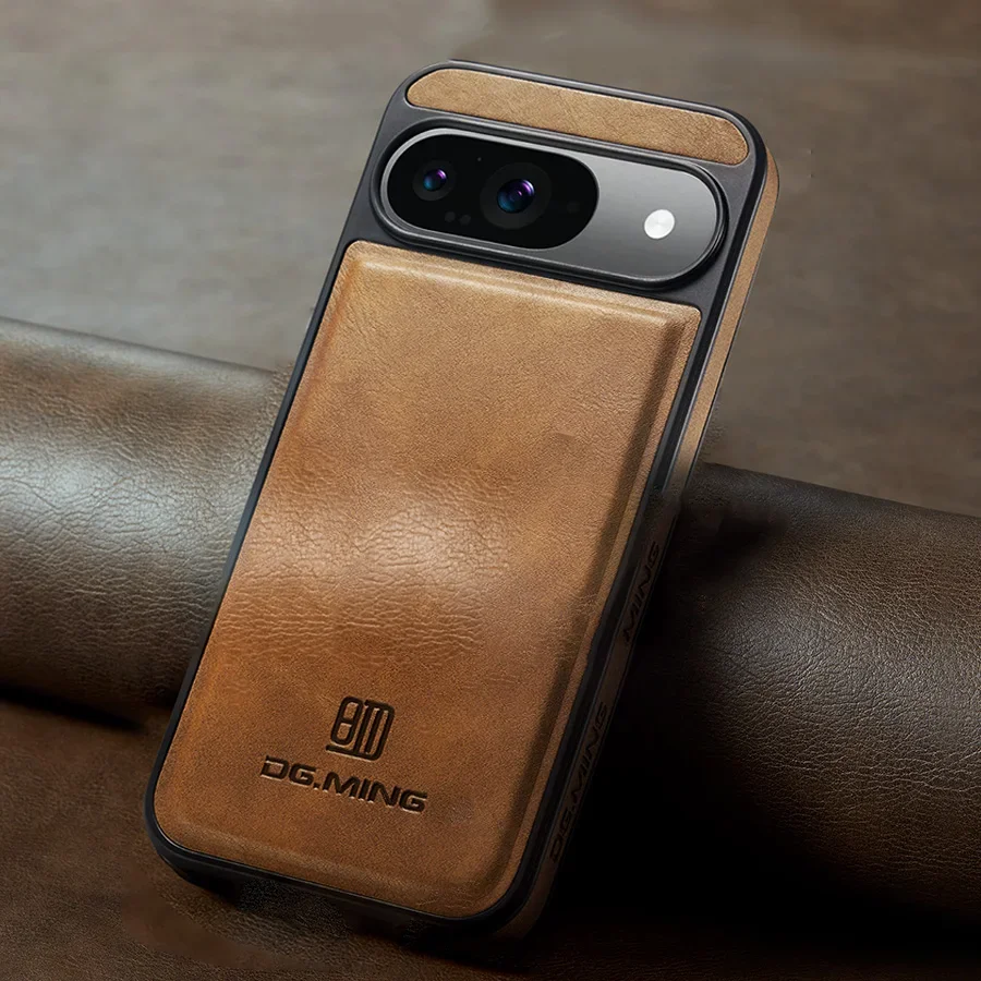 Shockproof Magnetic Cover for Google Pixel 9 Pro 8 Pixel9 XL Pixel8 Strong Magnet for Car mount Luxury Leather Phone Case image 2