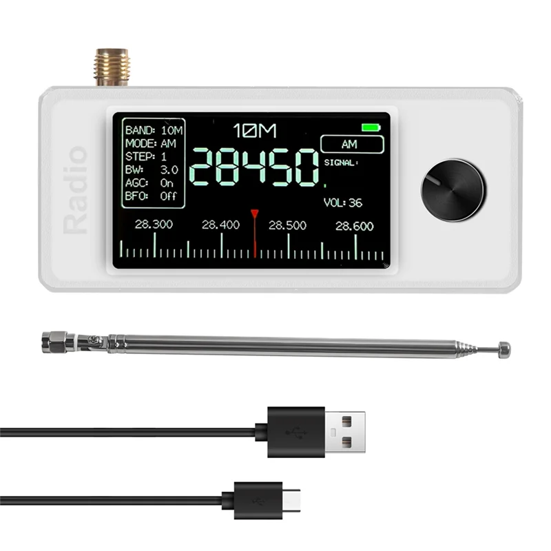 

AS95-Portable Mini Radio Supports 0.5-108Mhz LSB/USB/AM/FM Full Band With Antenna Signal Receiver /SW/MW/VHF Band