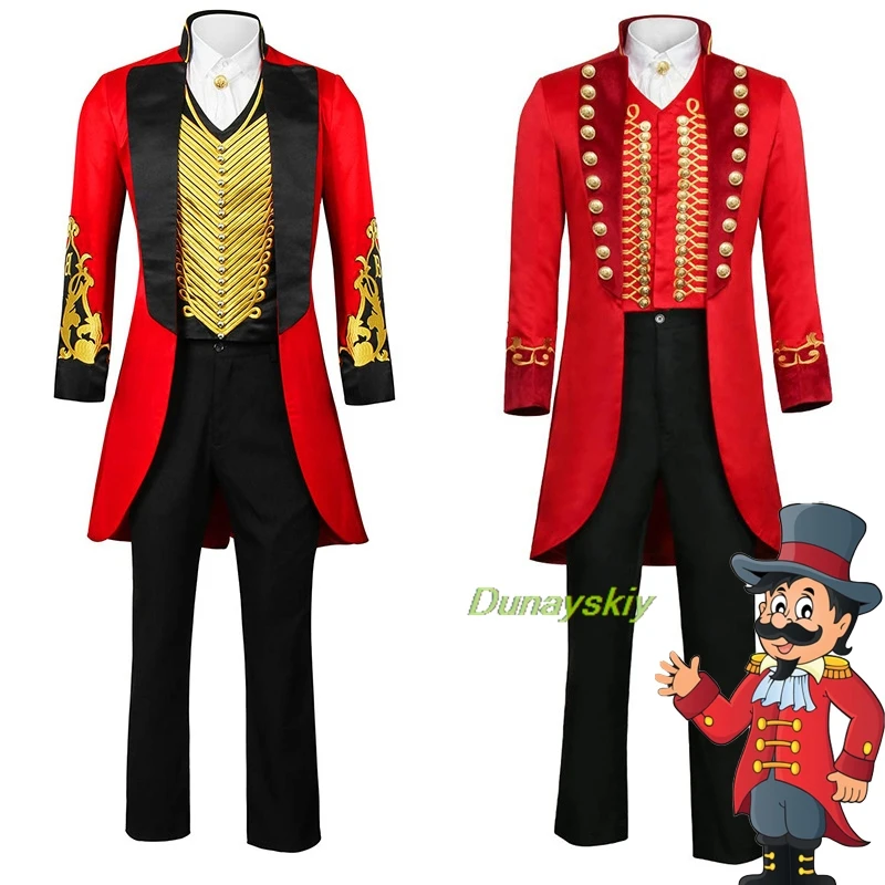 Showman Cosplay Suit Costume Magician Circus Ringmaster Barnum Set Halloween Cosplay Stage Clothes Dress Up Anime Movie Roleplay