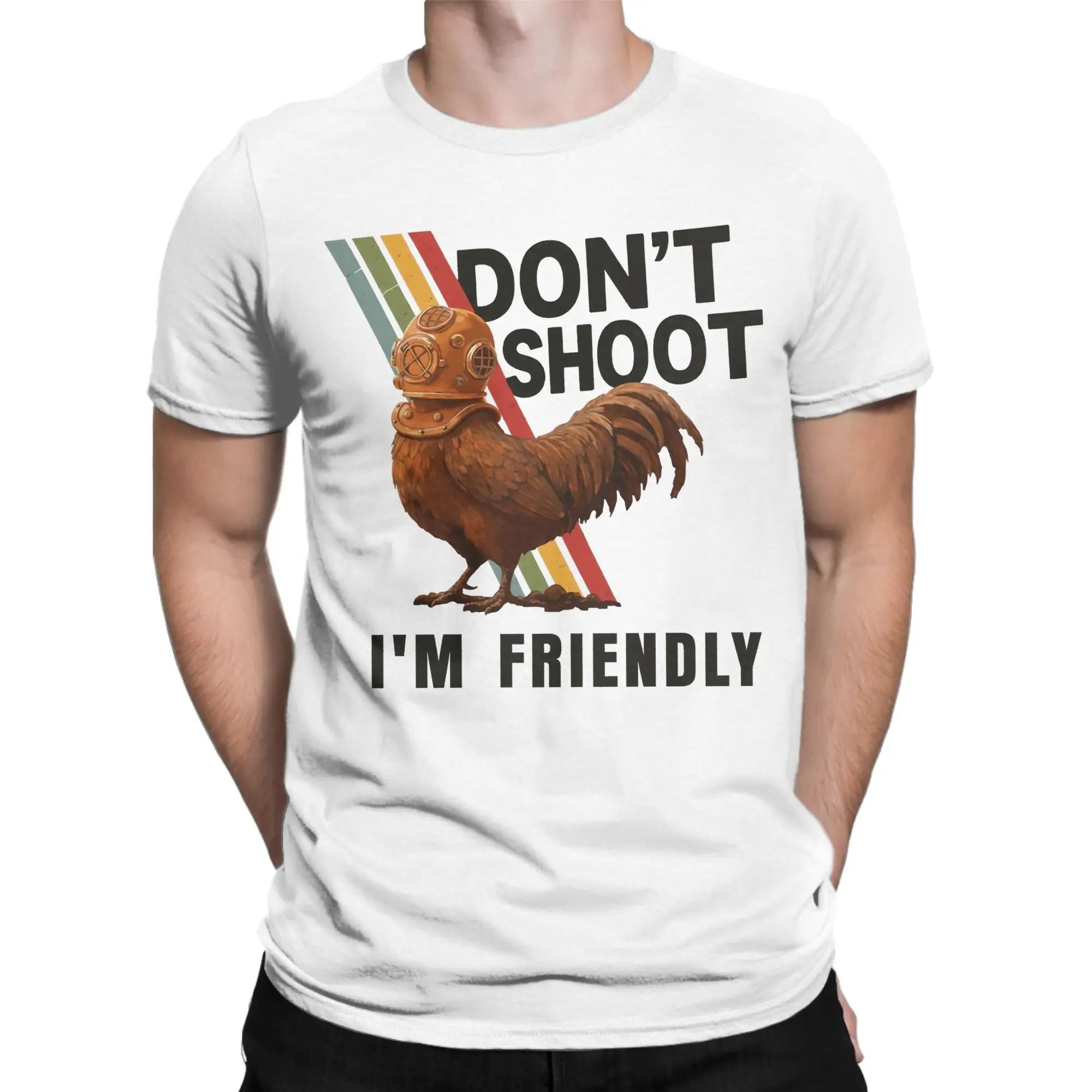 Men Women's Don't shoot I'm Friendly Arc Raiders T Shirts 100% Cotton Clothing Short Sleeve Round Neck Tees Gift Idea T-Shirt