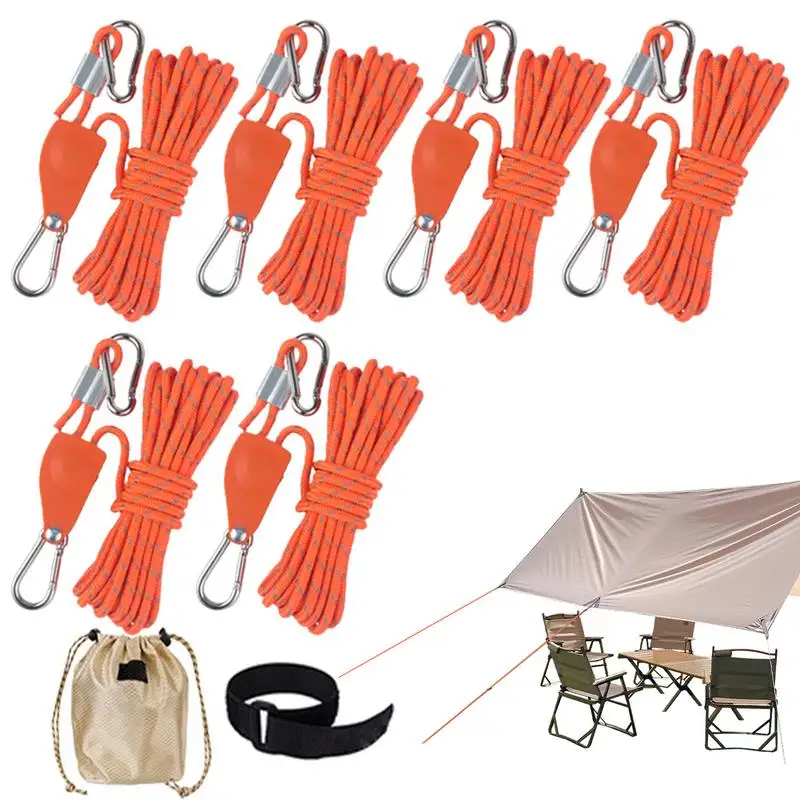 Rope Ratchet Tie Down Quick Setup Tent Ratchet Cord Camping String Heavy Duty Retractable Ratchet Straps For Canopy Kayak Tent