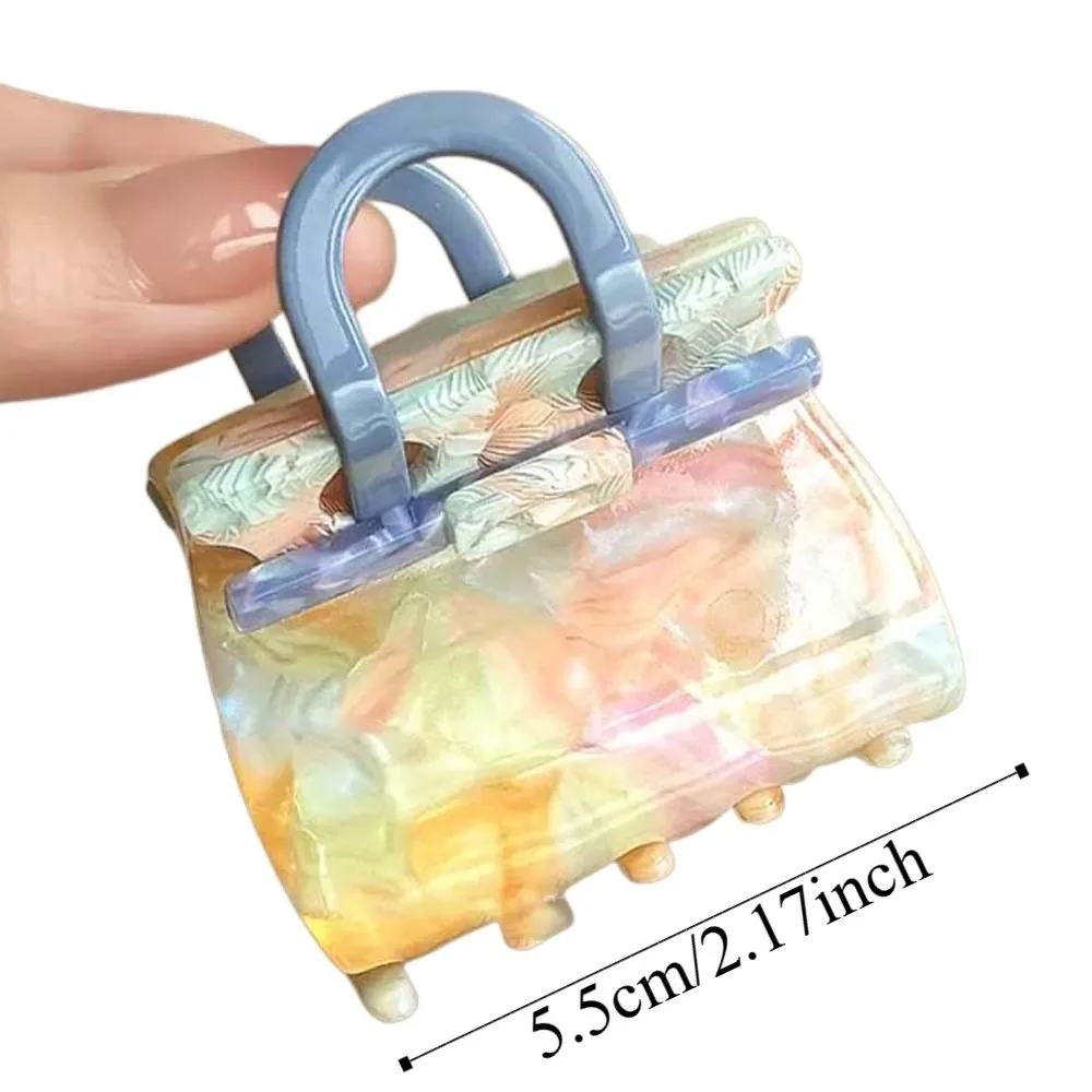 حقيبة يد أنيقة على شكل مشبك سمك القرش على الطراز الكوري متدرج اللون مربع مشبك شعر أغطية الرأس مشبك القرش الإبداعي