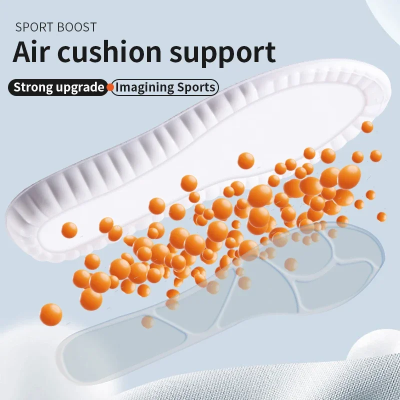 Air cushion TPU Upgraded Sports Shock Absorption Insoles High Elastic Running Sneaker Pads Rebound Deodorant Comfortable Feet C image 3