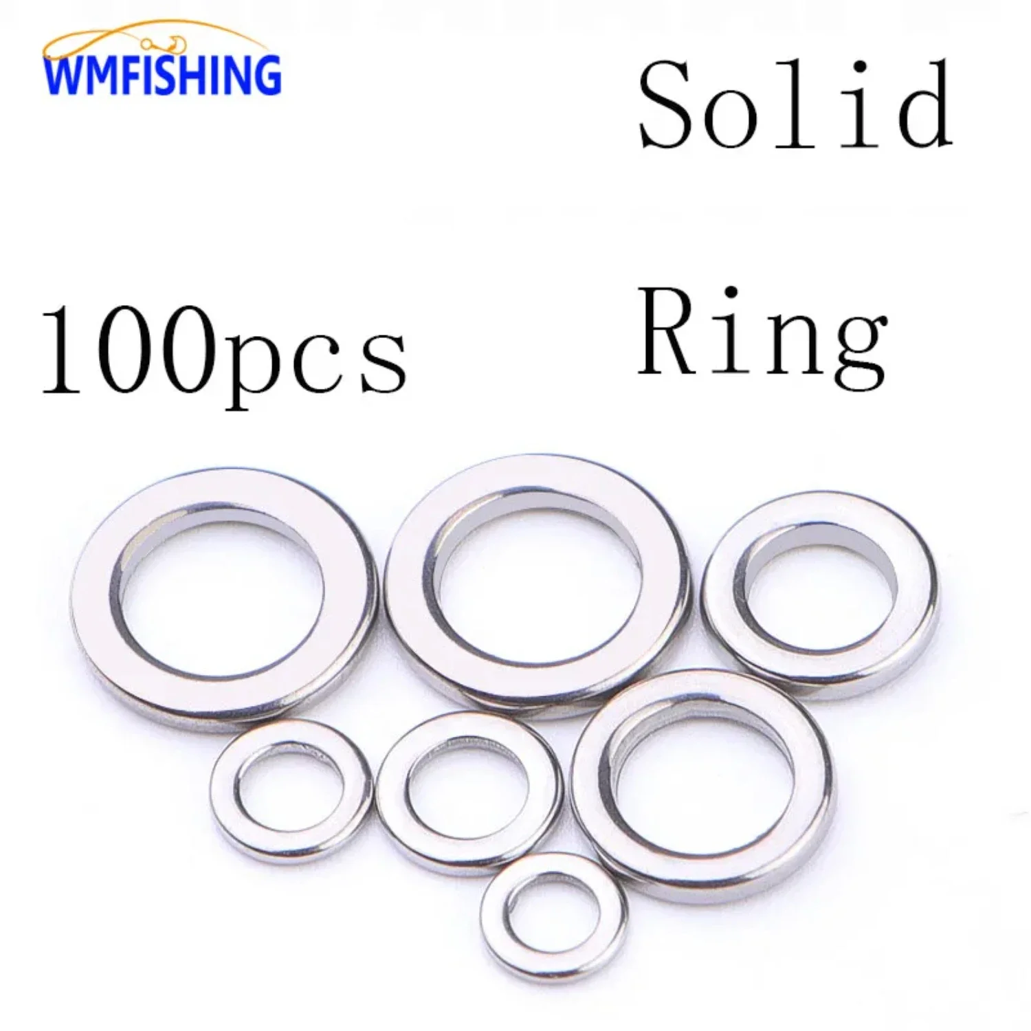 100Pcs Heavy Duty Fishing Solid Stainless Steel Snap Split Rings Seamless 304 Polishing Sea Fishing Pesca Lures Tackle Pesca