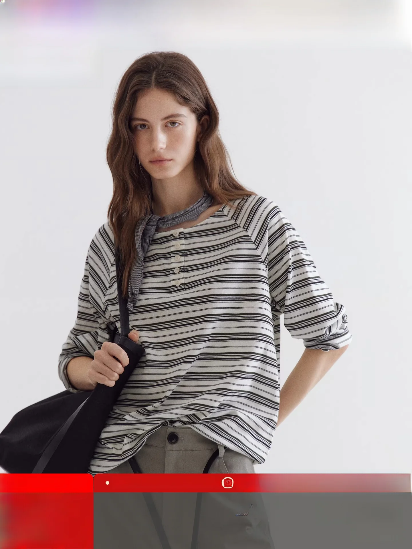 

Женская футболка Fano Spring Season Color Blo с длинным рукавом в полоску, свободного кроя, с вырезом-лодочкой, из смесового хлопка и полиэстера, стандартный крой