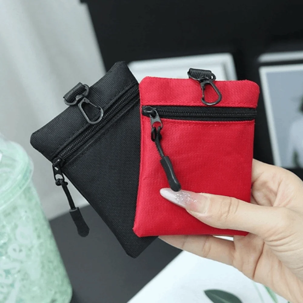 Portable Mini Coin Purse Solid Color with Keyring Keychain Headphone Pouch Lightweight Waterproof Key Wallet Holder Outdoor