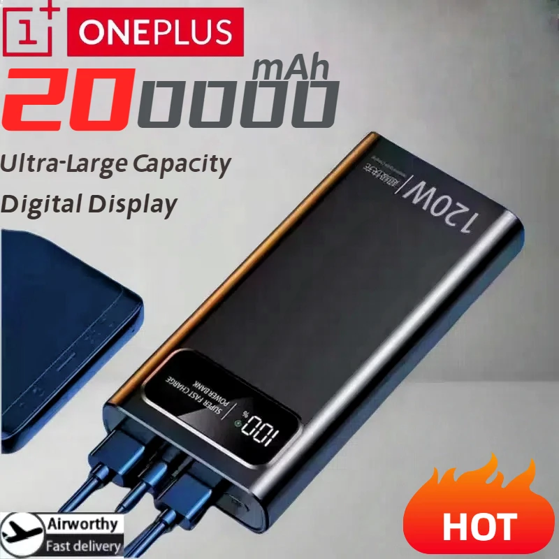 ONEPLUS 200000 мАч Power Bank 120 Вт высокая емкость быстрая зарядка светодиодное цифровое портативное зарядное устройство для iPhone Samsung Huawei новое ONEPLUS 200000 мАч Power Bank 120 Вт высокая емкость быстрая зарядка светодиодное цифровое портативное зарядное устройство для iPhone Samsung Huawei новое