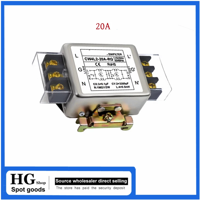 SignkoRay EMI Power Filter CW4L2-3A/6A/10/20/30A-RG AC 220V Single Phase Interference Purification CW4L2-10A-RG  CW4L2-30A-RG