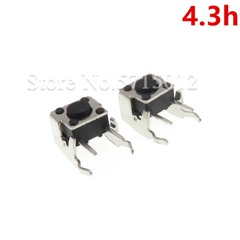 100pcs/lot Tact Switch 6*6*4.3mm 2 Feet with Bracket Tactile Push Button Switch Micro Switches 6x6x4.3