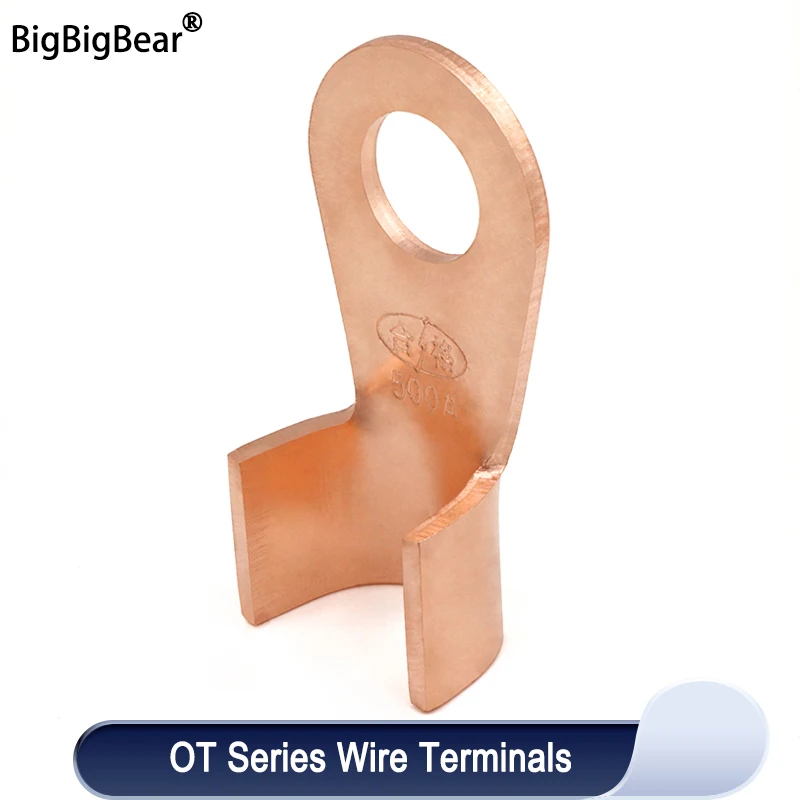 Wire Terminal OT Type Open-End Copper Crimp Terminal Lugs 300~1000A Cable End Connector Splice Terminals Battery Wire Connectors