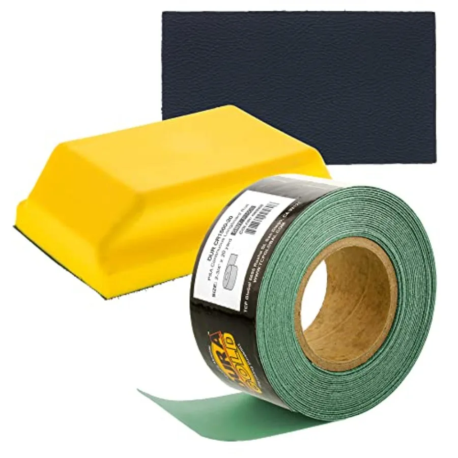 

Pro Series Rectangle 5" x 2-3/4" Hand Sanding Block Pad with Hook and Loop Backing and PSA Adapter Pad and 1500 Grit Green Sand
