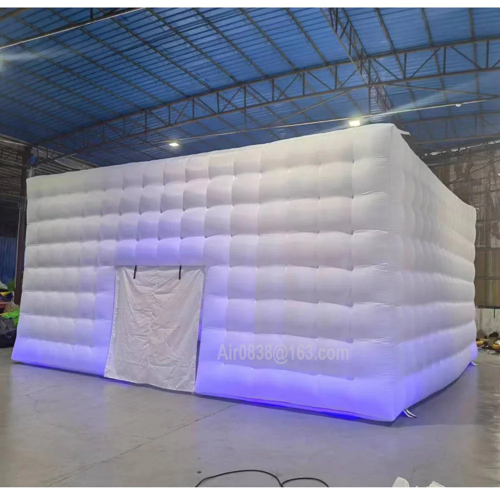 8x8x4m Large White Inflatable Night Club Disco Cube Party Tent Cube Wedding Tent Square Gazebo Event Shelter Portable Pavilion