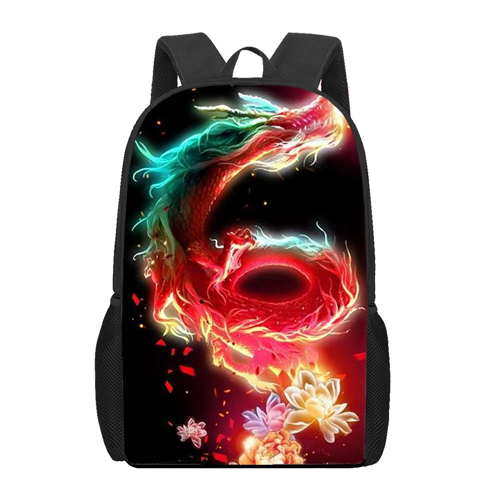 Blue Dragon 3D School Backpack for Kids Teenager Boys Girls Large Capacity Rucksack Children Student Trend Bookbags 16 Inches