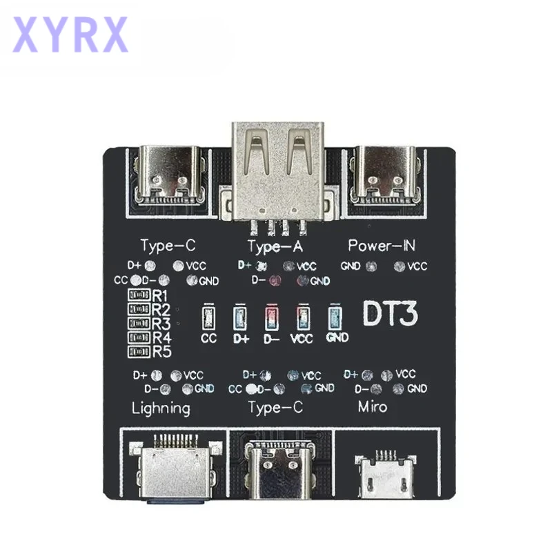1/5pcs DT3 Data Cable Detection Board USB Cable Tester For iOS Android Type-C Short Circuit On-Off Switching Test Board Tool