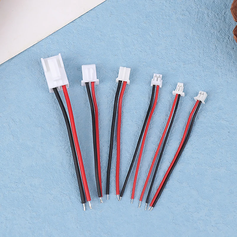 B*New 10Pcs Small Mini JST 1.0/1.25/1.5/2.0/2.54/3.96mm PH 2.0mm XH 2.54mm 2 Pin Male Female Plug Jack Connector Cable Wire