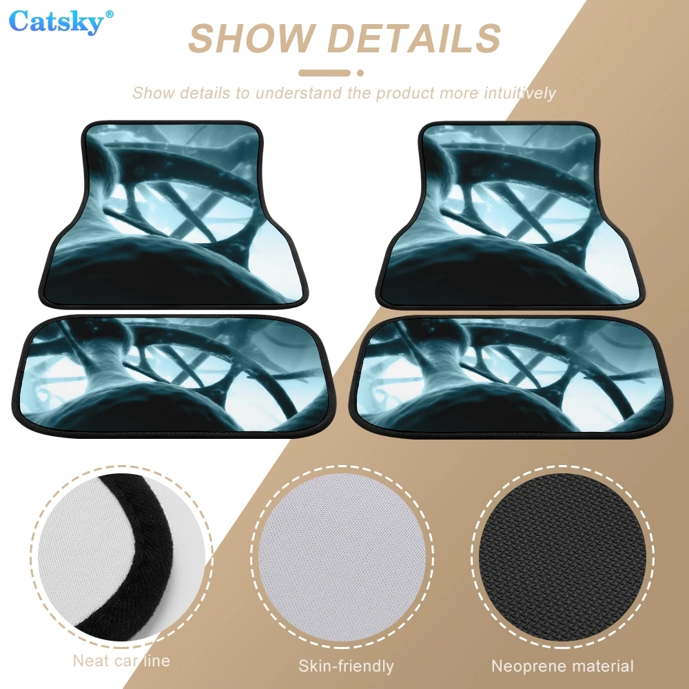 Artistic Neuron Print Car Floor Mats for Car, Automotive Full Set Rubber Floor Mats,Universal Carpet for SUV Sedan Van