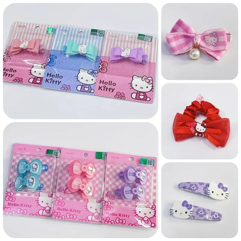 

Kawaii Hello Kitty Children Hair Accessories Anime Baby Hair Clip Bow Band Hair Band Girl Headwear Kids Herddress Birthday Gift