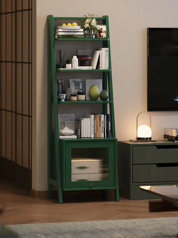 Solid wood shelf household floor multi-layer bookshelf living room study simple storage rack floor picture book storage rack