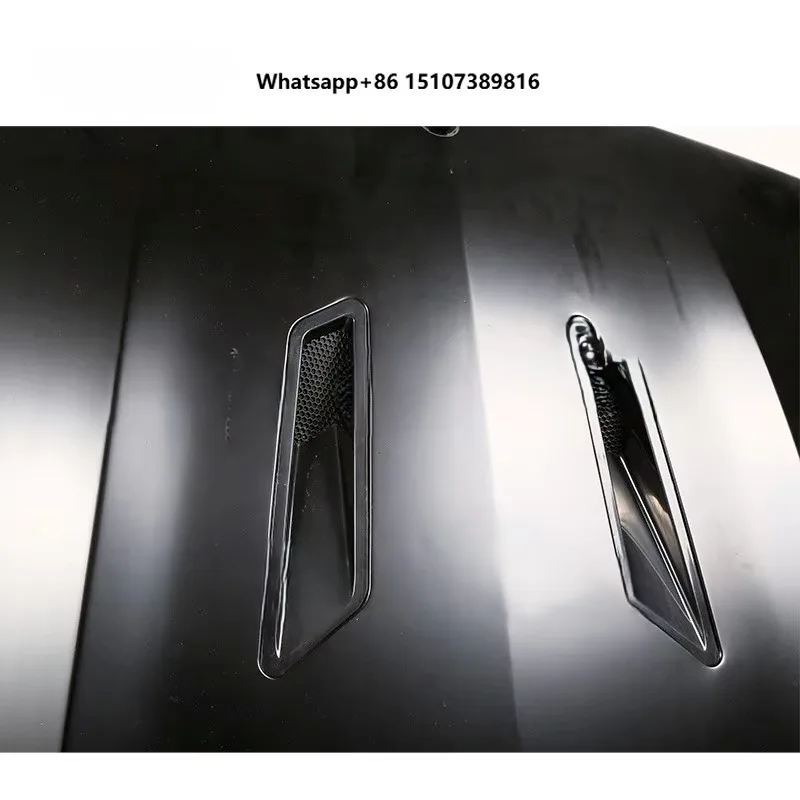 For Compatible Bright Black Aluminum Hood for 20152021 -C-Class W205 Style 507 Two-hole Design