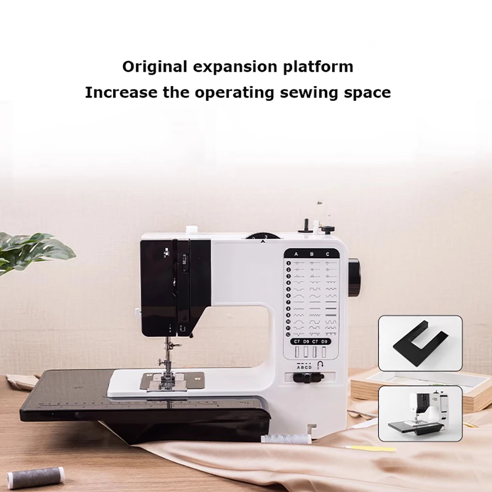 738A Small Mini Electric Household Sewing Machine, Upgraded Multifunctional Sewing Machine with Overlock