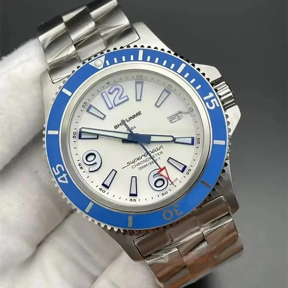 WATCH1 Store Orologio da uomo con quadrante grande Recensione calendario marino Orologio meccanico automatico Orologio da polso meccanico in acciaio inossidabile