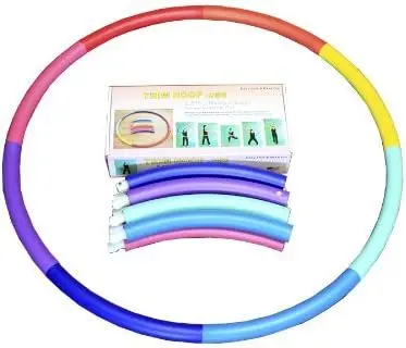 Hula Hoop ponderado, aro Trim Hoop 2MS - Aro deportivo medio-pequeño de 2,3 lb sin crespas. (Colores del arco iris)