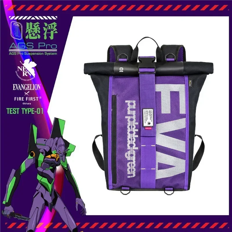 EVANGELION EVA Anime Hot Edge Large Capacity Waterproof Travel Shoulder Fashion Student Bag Comes with Asuka Ayanami Rei Pendant