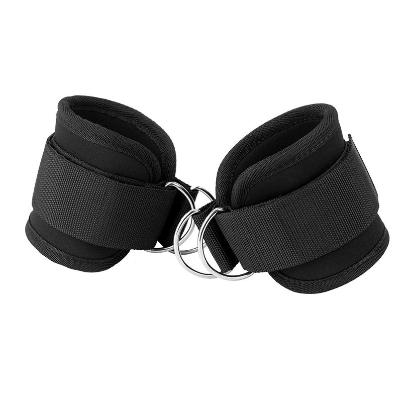 Fitness Adjustable D-Ring Ankle Cuffs Sport Ankle Straps For Cable Machines Gym Leg Pulley with Buckle Sports Feet Guard Workout