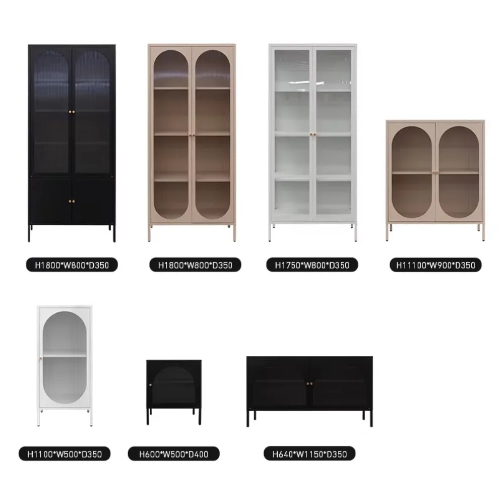 bar Dining Tall Buffet China showcase Display Storage Home Furniture Modern New Design Glass Cabinet for Living Room view 2