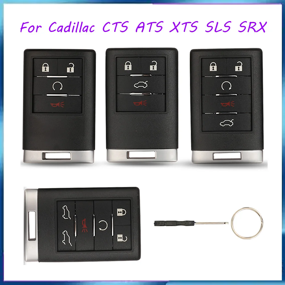 Jingyuqin New Remote Car Key Case For Cadillac CTS ATS XTS SLS SRX XLS DTS STS Seville Escalade Chevrolet C7 Corvette Shell Fob