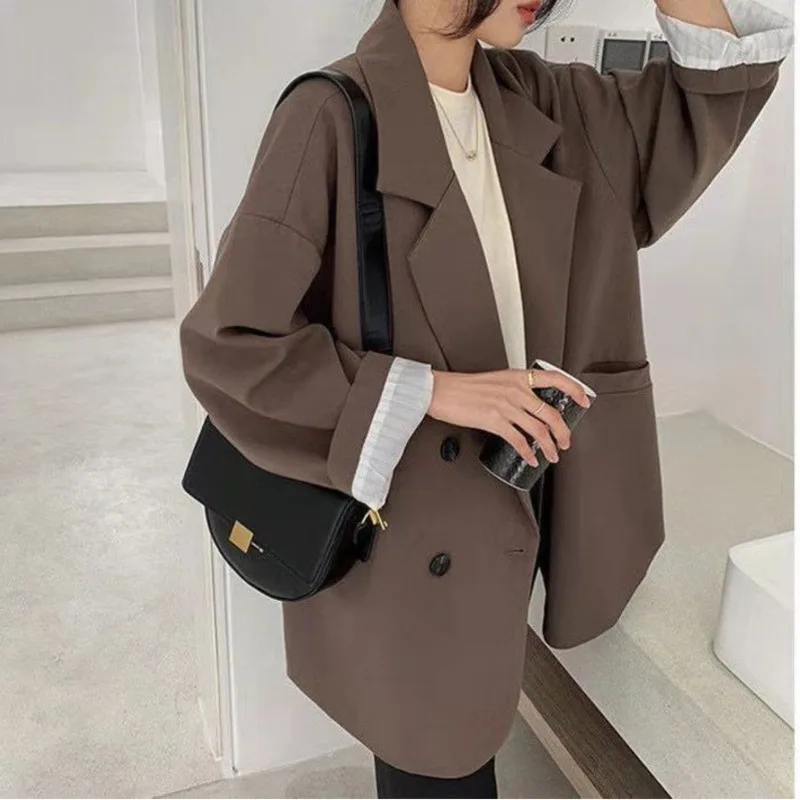 Women's Blazer Coats Spring Autumn Fashion Korean Fashion Loose Office Work Jacket Female Clothes College Style Suit Outerwear