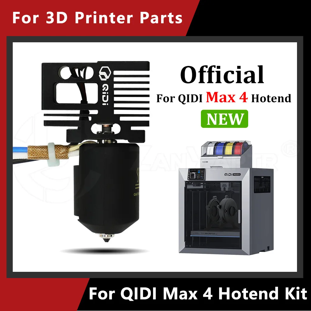 

For QIDI MAX4 Hotend Complete Kit Hardened Steel Nozzle High Temperature Resistant High Flow Extruder Head 3D Printer Parts
