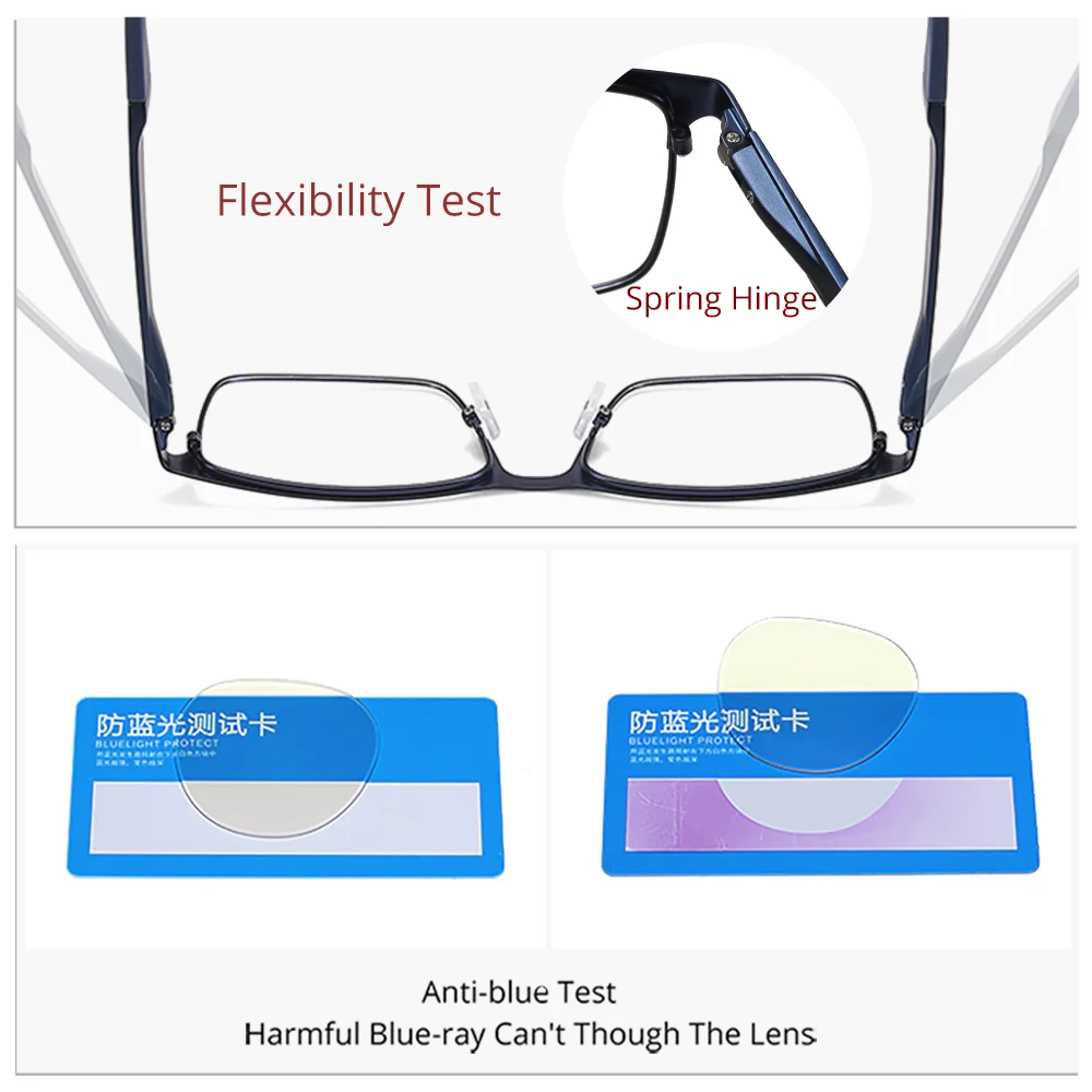 Ralferty Luxury Men\'s Eyeglasses Frame Rectangle Metal Medical Glasses Frame for Men Business Male Spectacles Optic Myopia Frame