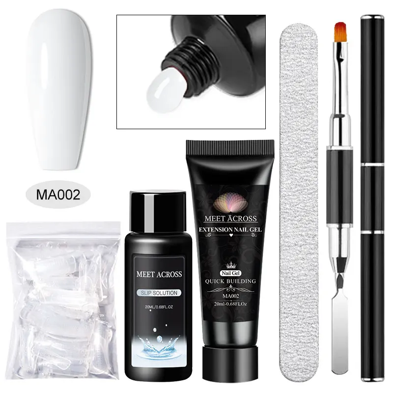 Ensemble de Gel pour ongles en acrylique, 5 pièces, 20 couleurs, couleur chair, rose, blanc laiteux, paillettes, Gel pour Nail Art, pour éclaircir les ongles, lampe UV/LED nécessaire