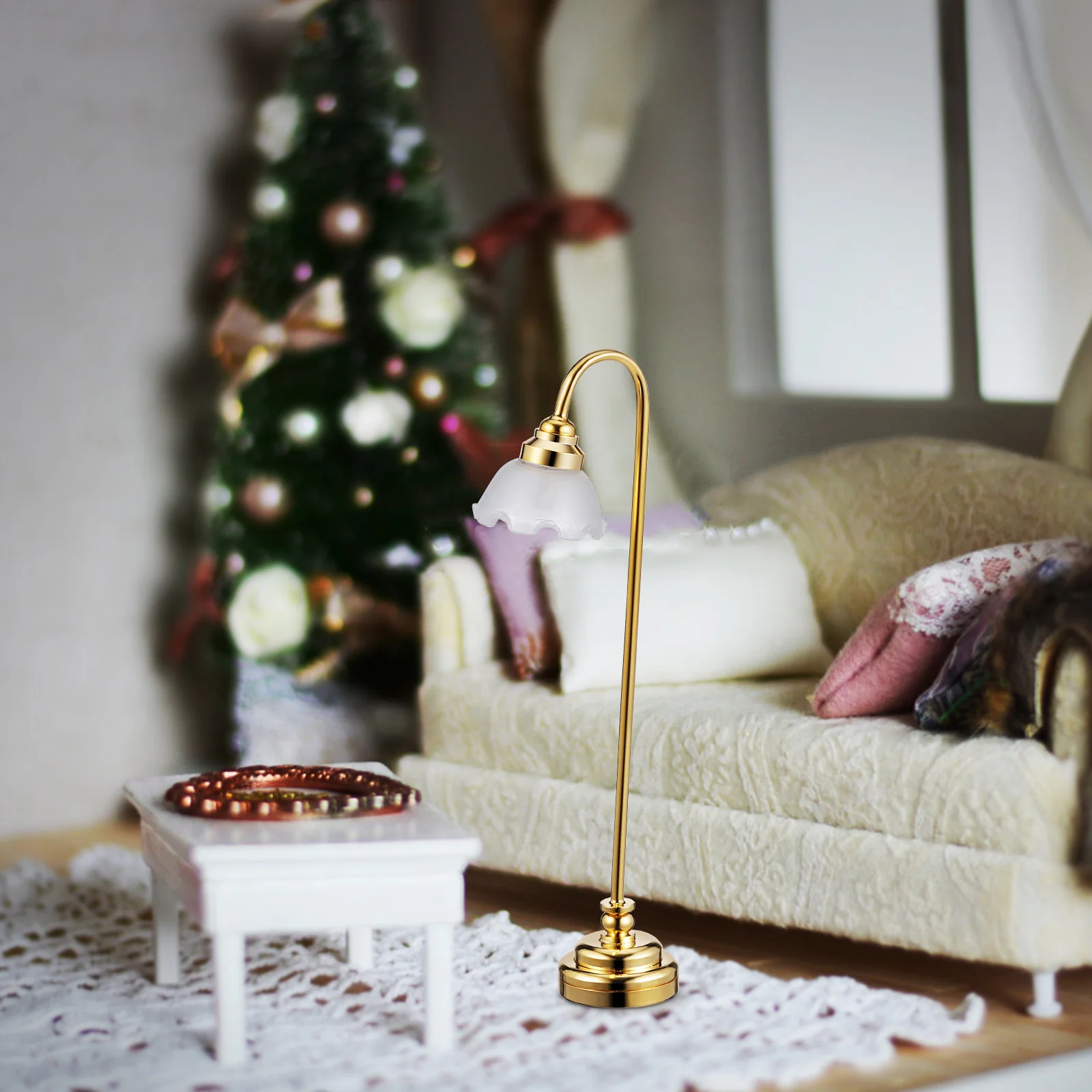 2개 미니 테이블 램프 작동식 인형집 조명 따뜻한 빛 미니어처 LED 조명 DIY 인형집 장식 미니 하우스용