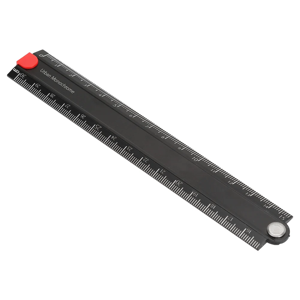 Folding Angle Ruler Aluminum Alloy Ruler 0-300mm 1mm L-type 90° Right Angle Ruler Rust-resistant Metal Stationery Protractor