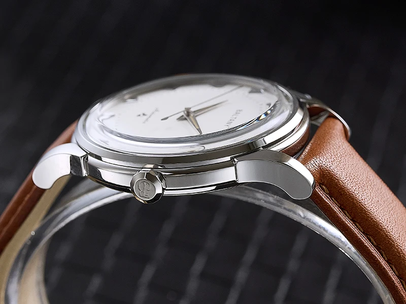 Baltany S4090 Pie-pan Dial-Uhr mit Dog-Leg-Armband, Retro-Herren-Automatikuhr, mechanische Armbanduhr, Business-Outdoor-Modeuhr – Detail 9