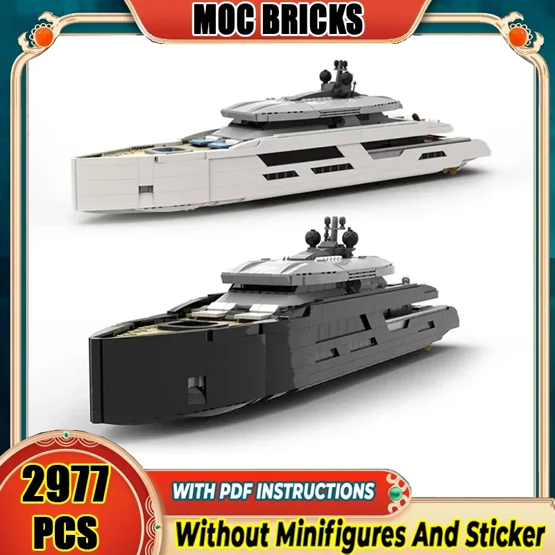 

Moc Building Bricks Mini White Black Yacht Model Technology Modular Famous Ship Model Blocks Construstion DIY Assembly Toy Gifts