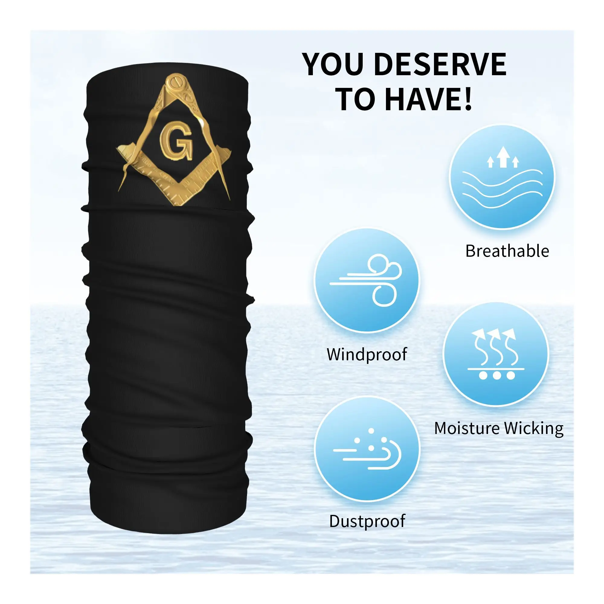 الماسونية الماسونية باندانا الرقبة الجراب المطبوعة التفاف وشاح قناع الوجه الدافئ الرياضة في الهواء الطلق للجنسين الكبار قابل للغسل