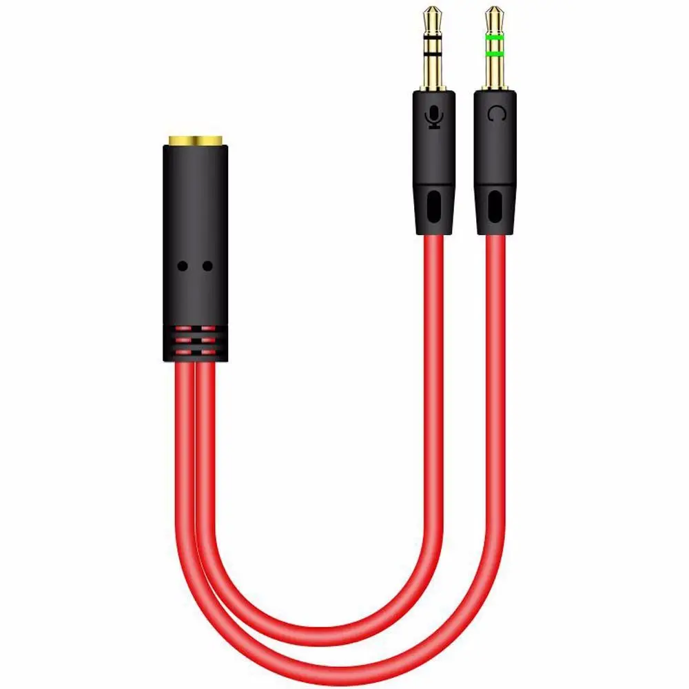 Y Splitter Cable 3.5Mm 2 In 1 Male To Female AUX Audio Cable MP3 MP4 Stereo Plug Adapter Jack For Headset Headphone Computer