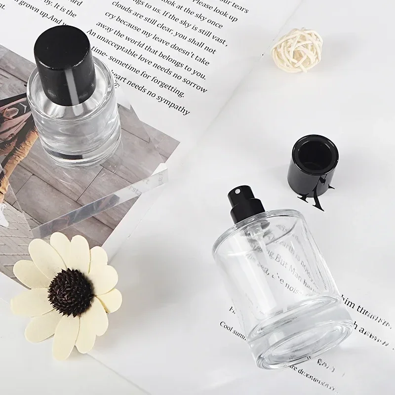 30ml 50ml Glass Dispensing Portable Spray Bottle Bayonet Perfume Bottle Dispensing Empty Bottle Press Cap Cosmetic Containers