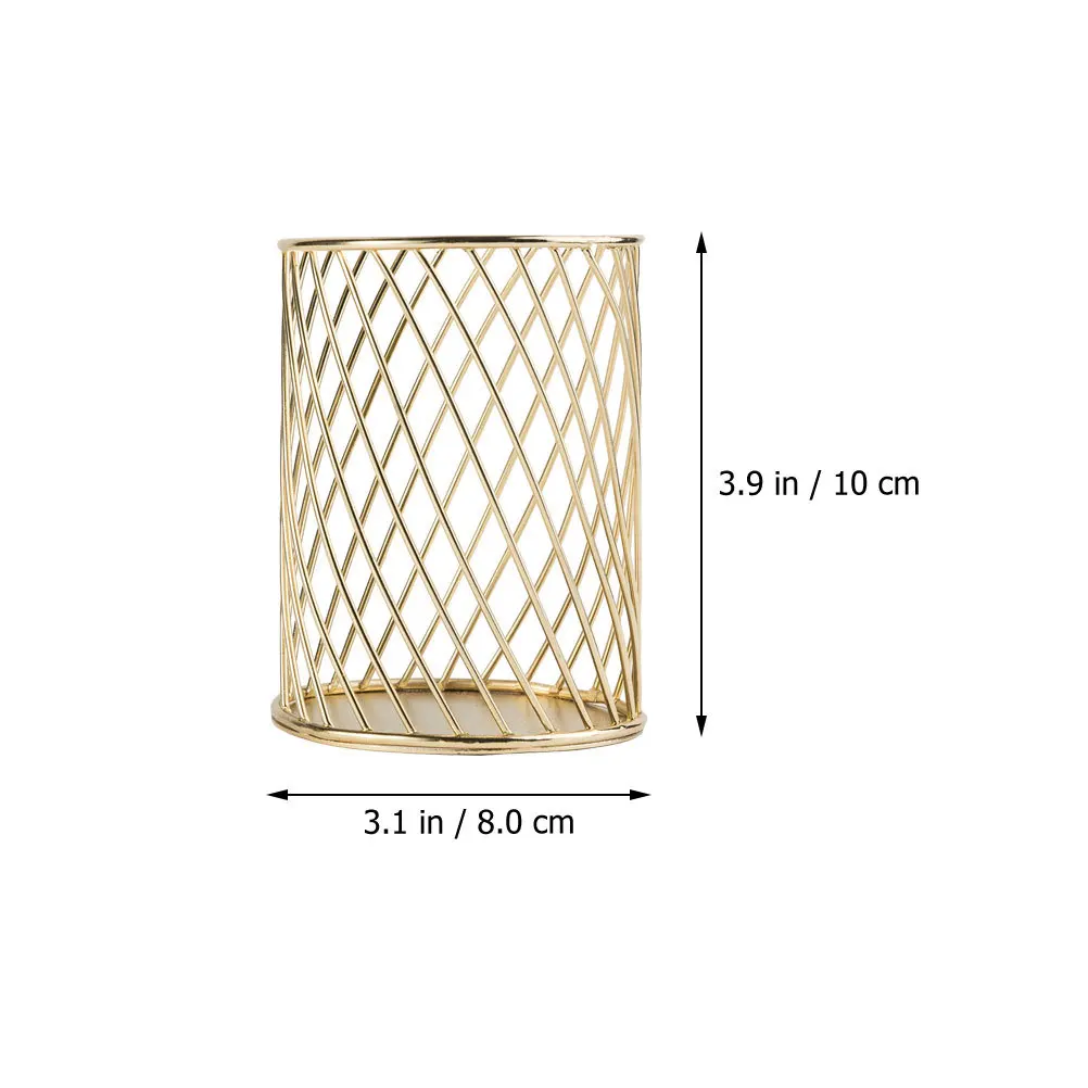 1 قطعة منظم القلم المعدني العملي على المدى الطويل استخدام الجوف خارج سطح المكتب الزينة للمدرسة الحديد حامل قلم مجوف