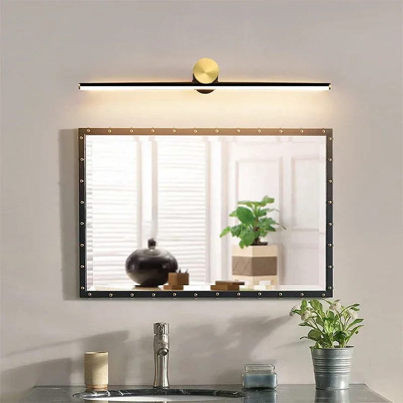 LED Mirror Front Lamp Minimalist Black White Wall Lamps 40/57CM For Bathroom Vanity Mirror Cloakroom Home Indoor Illumination