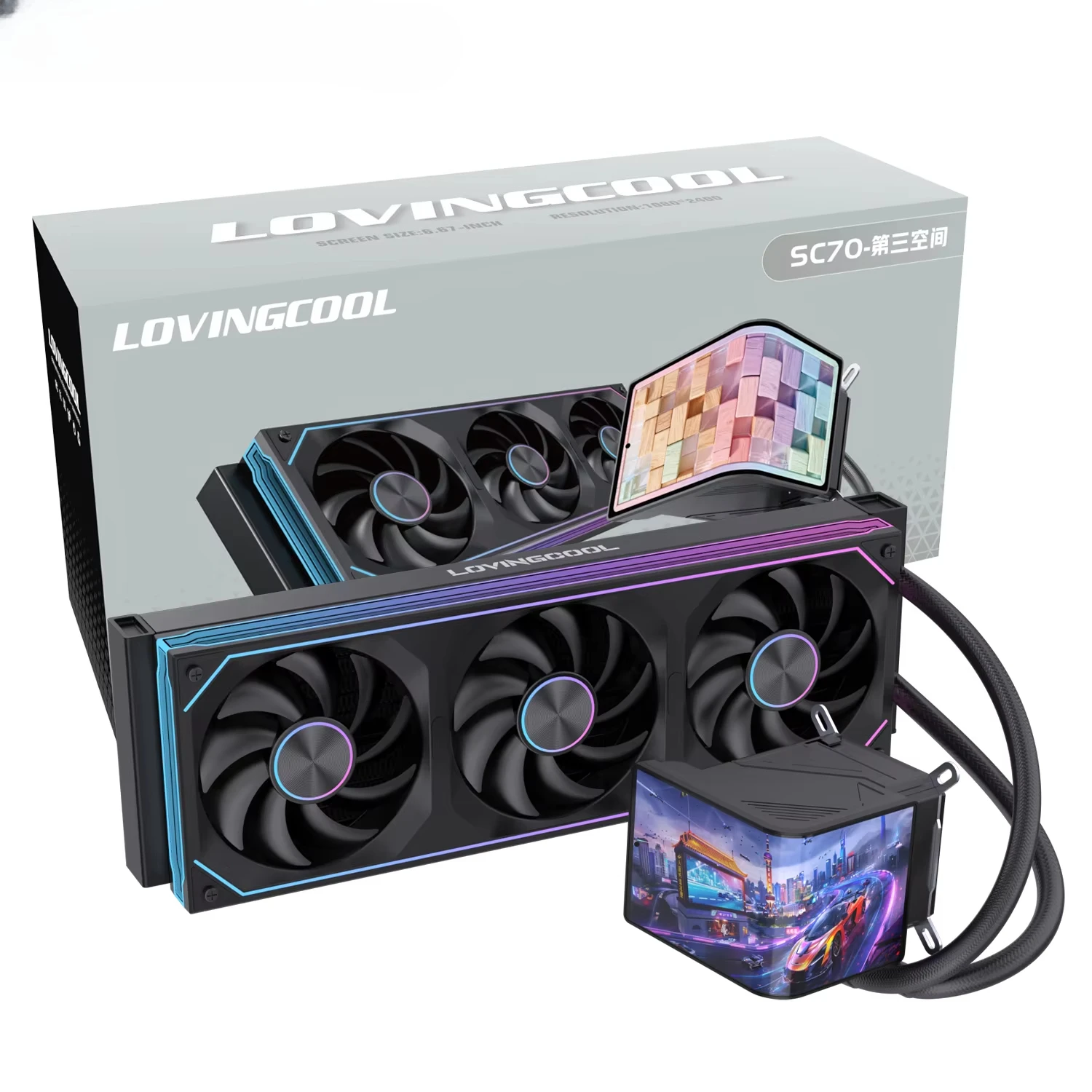 LOVINGCOOL Wholesale 360mm Liquid Cooling System 6.67 Inch 3D Screen Magnetic Design OEM Service for PC Manufacturers