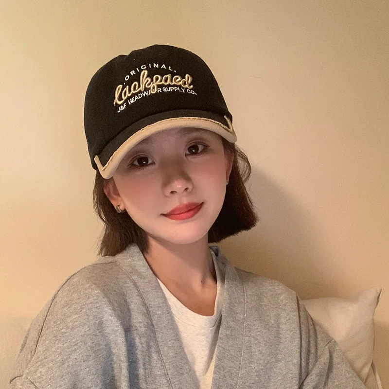 2024 New Letter Embroidery Unisex Baseball Caps Women Face-looking-small Casual Visor Hats Men Fashion Color Block Snapback Caps